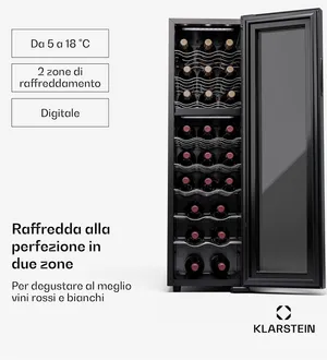 Klarstein Cantinetta Vino doppia zona